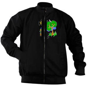 Jaket Bomber pemandang Black
