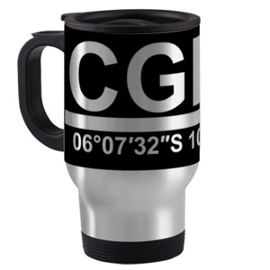 Travel Mug Kode IATA Bandara Soekarno-Hatta Jakarta CGK