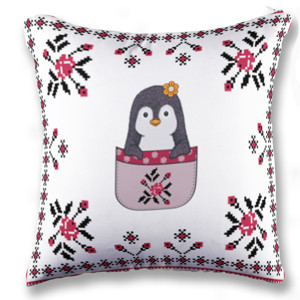 Bantal Little Pinguin Batik Rajut