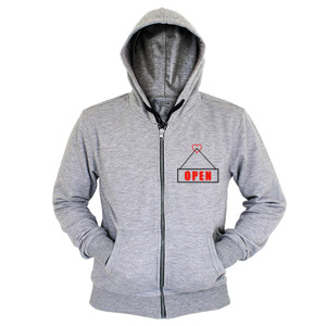 Hoodie Zipper Open T-Shirt