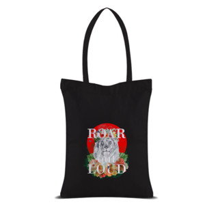 Tas Tote Roar Out Loud, Lion on red moon