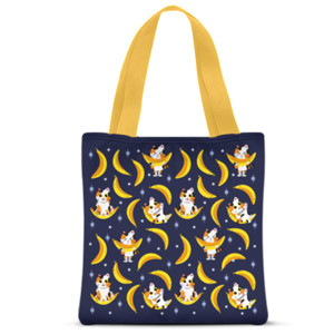 Tas Tote Fullprint Kitty Fruit - Banana