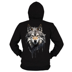 Hoodie Zipper Serigala dengan ilustrasi vektor 