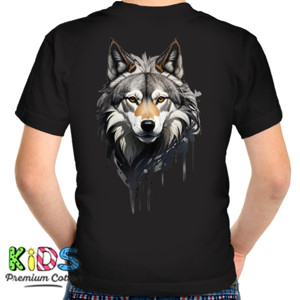 Kaos Serigala dengan ilustrasi vektor 