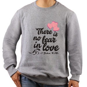 Jaket Sweater 1 John 4:18 [Black Text]