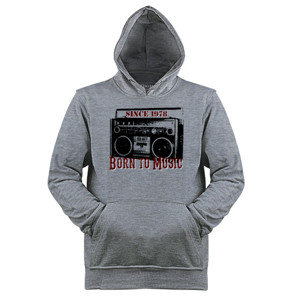 Jaket Hoodie Born to music since 1978 (custom tahun)
