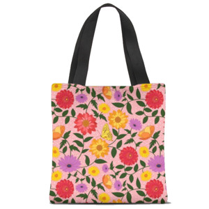 Tas Tote Fullprint marigold and butterfly