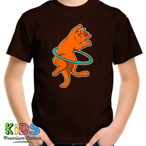 Kaos Kucing Lucu Bermain Hulahoop