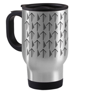 Travel Mug Arrows going up and down pattern (Dark) - T Mug