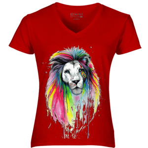 Kaos 3D Lion Watercolor