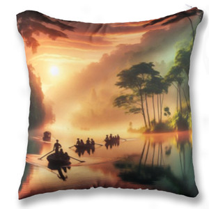 Bantal Suasana Danau menjelang matahari terbenam