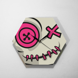 Jam Dinding Jam Dinding Kayu Heksagon Voodoo Token