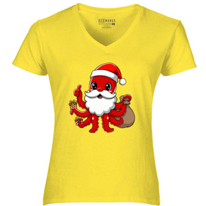 Kaos Kaos Natal Santa Octopus