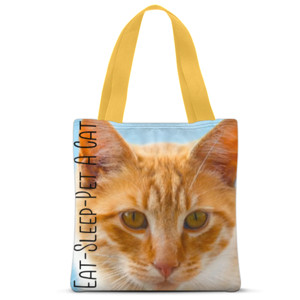 Tas Tote Fullprint Tote Bag Eat-Sleep-Pet A Cat