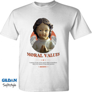 Kaos Kaos Streetwear 'Moral Values, Varian Putih