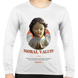 Kaos Kaos Streetwear 'Moral Values, Varian Putih