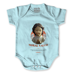 Baby Jumper Kaos Streetwear 'Moral Values, Varian Putih