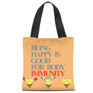 Tas Tote Fullprint being happy