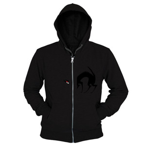 Hoodie Zipper Kucing Hitam Sangar
