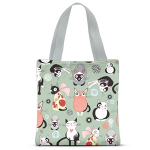 Tas Tote Fullprint Totebag kucing lucu
