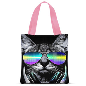 Tas Tote Fullprint Cat & Earphone