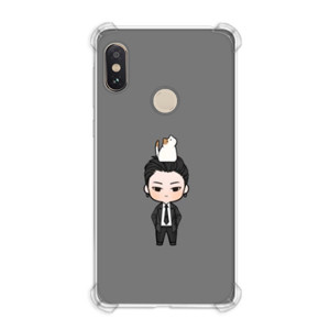 Casing HP oppa with cat_ gray