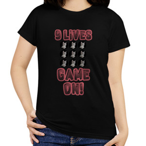 Kaos Cat Lover Pencinta Kucing 9 Lives Game On!