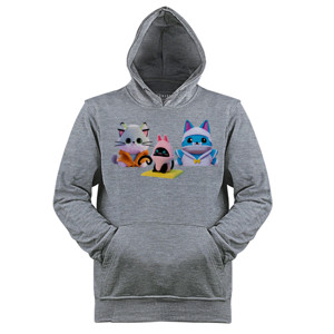 Jaket Hoodie Kaos Kucing Kartun Lucu Colorful