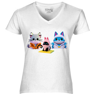 Kaos Kaos Kucing Kartun Lucu Colorful