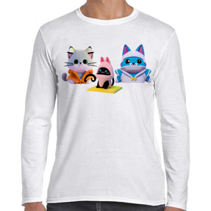 Kaos Kaos Kucing Kartun Lucu Colorful