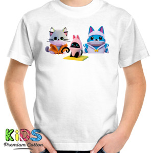 Kaos Kaos Kucing Kartun Lucu Colorful