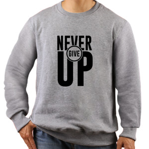 Jaket Sweater Baju Rohani Kaos Paskah Never Give Up Warna Terang