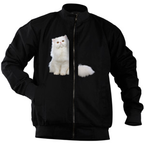 Jaket Bomber Kaos White Cat (SB7FS)