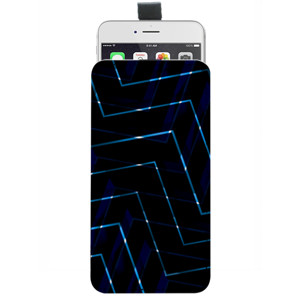 Sarung HP Pouch Line Grid Blue