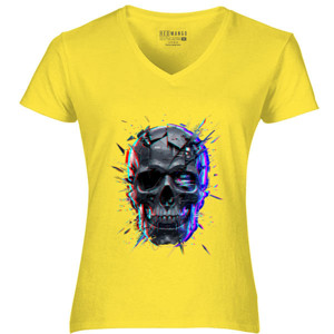 Kaos Kaos Skull 3D Crack Poly Soft Navy
