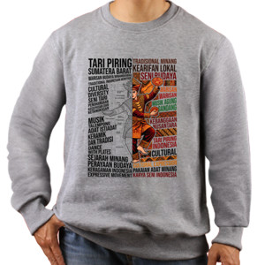 Jaket Sweater Kaos Seni Budaya Tari Piring Sumatra Barat