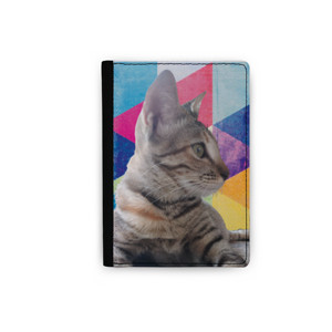 Dompet Passport Kucing Tabby Abu-abu