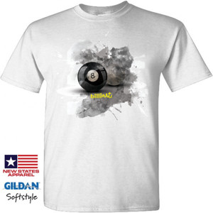 Kaos 8ball water color with yellow logo | billiArt 