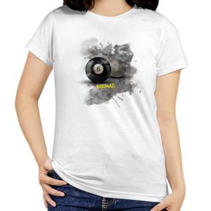 Kaos 8ball water color with yellow logo | billiArt 