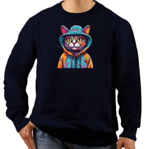 Jaket Sweater Meong grafiti