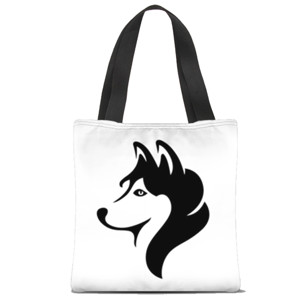Tas Tote Fullprint Black Husky