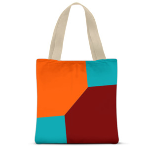 Tas Tote Fullprint Orange Brown Turquoise