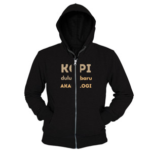 Hoodie Zipper Kopi dulu baru bakteriologi
