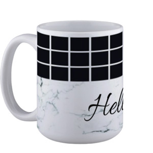 Mug Grid Lines dan Marble Custom Nama Mug