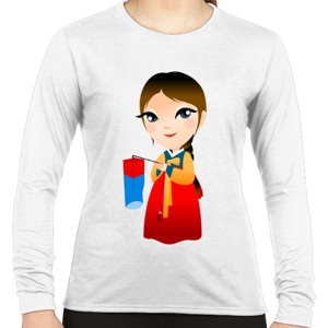 Kaos Korean Girl Traditional