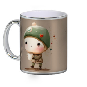 Mug Silver Cute Soldier 