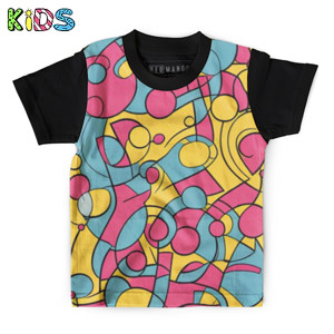 Kaos Anak Full-Print Garis Abstrak 11