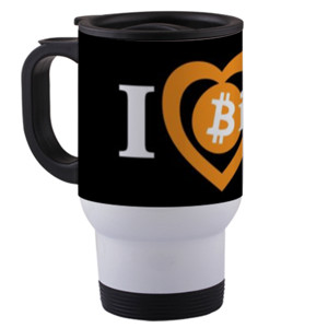 Travel Mug I Love Bitcoin