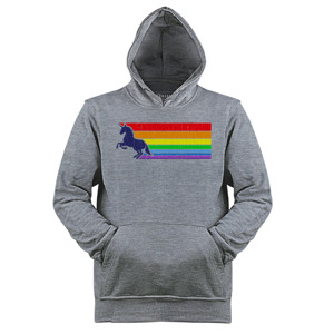 Jaket Hoodie '80s Vintage Unicorn Rainbow (distressed look)
