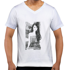 Kaos  9.front_Beauty_woman_sket_pencil_white